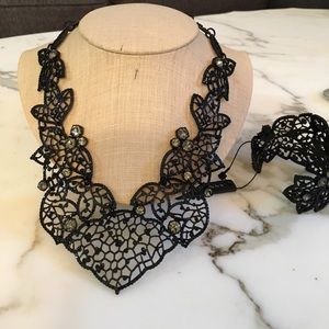 Ann Taylor Black cuff and necklace set